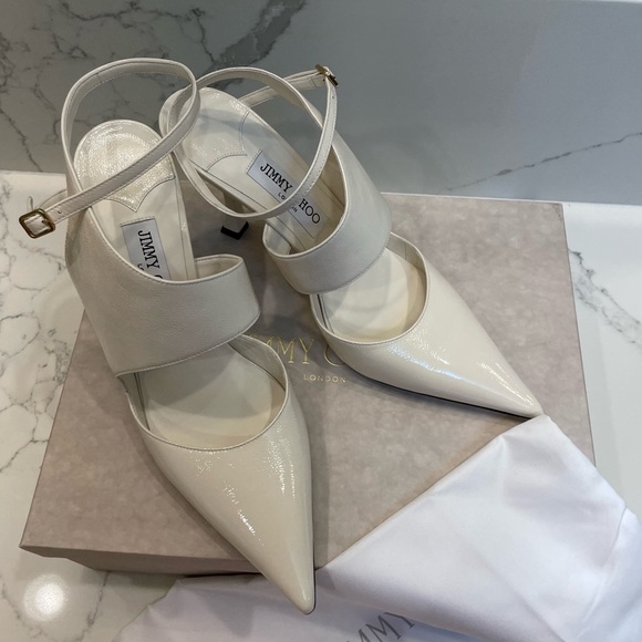 JIMMY CHOO Traci 90mm Cutout Leather Pumps 9.B/39 EU $850 - Picture 10 of 14